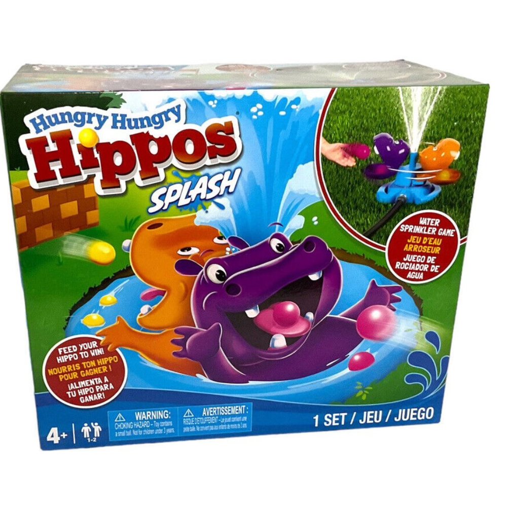 Hasbro Hungry Hungry Hippos Splash Game by WowWee Splash Lawn Water Toy Sprinkl